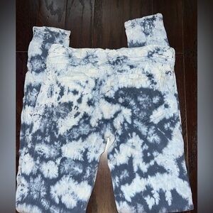 MOTHER The Looker ICEBREAKER Blue & White Tie-Dye Skinny Jeans